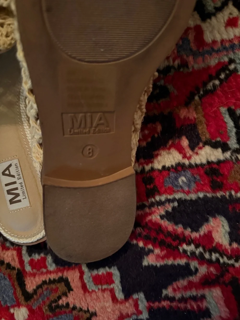 MIA Cream Crochet Slip-On Mules with Knot Detail - Picture 2 of 9